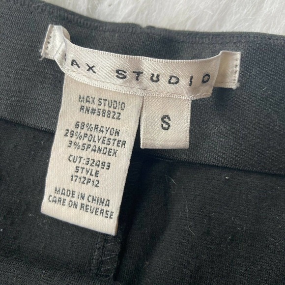 Max Studio Sz Small Black Pencil Skirt Peplum Hem Career Women Knee Length Work - Picture 2 of 5